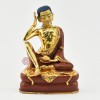 Finely Hand Made Partly Gold Gilded with Face Painted 7" Guru Milarepa Copper Statue