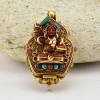 Hand Made Tibetan Ritual Buddhist Sacred Gold Plated Silver Manjushri & White Tara Ghau / Pendant / Prayer Box