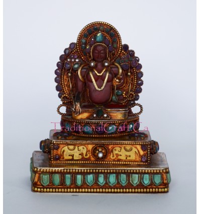 Fine Quality 4" Silver Gold Plated Tibetan Buddhist White Tara / Dolkar Statue from Patan, Nepal