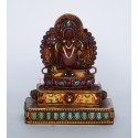 Fine Quality 4" Silver Gold Plated Tibetan Buddhist White Tara / Dolkar Statue from Patan, Nepal