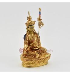 Hand Made Copper Alloy with Gold Gilded 9.5" Guru Rinpoche Statue