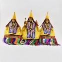 Guru Tsongkhapa and 2 Spiritual Sons Statues Robes /dresses