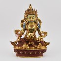 Hand Made Copper Alloy with Partly Gold Gilded Yellow Dzambhala Statue
