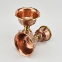 Hand Made Copper Alloy with Brass 4" Butter Lamps Set