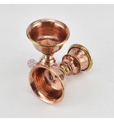 Hand Made Copper Alloy with Brass 3" Butter Lamps Set