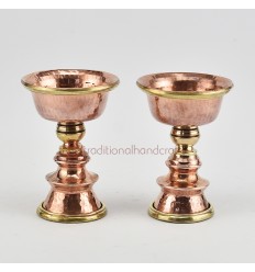 Hand Made Copper Alloy with Brass 3" Butter Lamps Set