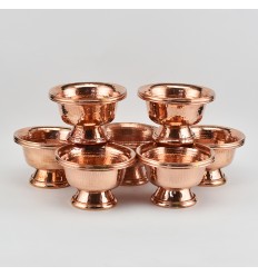 Hand Made Copper Alloy 7 Bowls 4.25" Offering Bowls - Tings Set