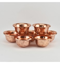 Hand Made Copper Alloy 7 Bowls 4" Offering Bowls - Tings Set