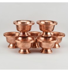 Hand Made  Copper Alloy 7 Bowls 5" Offering Bowls - Tings Set