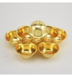 Hand Made Copper Alloy with Gold Electro Plated 8 Bowls 3" Offering Bowls - Tings Set