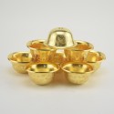 Hand Made Copper Alloy with Gold Electro Plated 8 Bowls 3.5" Offering Bowls - Tings Set