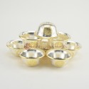 Hand Made Copper Alloy with Gold and Silver Electro Plated 8 Bowls 3.5" Offering Bowls - Tings Set