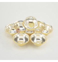Hand Made Copper Alloy with Gold and Silver Electro Plated 8 Bowls 3.5" Offering Bowls - Tings Set