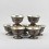 Hand Carved Silver Plating and Siko Design 7 Bowls 4" Offering Bowls Set