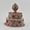 Hand Carved  Copper Alloy with Silver Plating and Siko Design 15" Ritual Offering Mandala Set