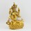 Hand Carved Gold Gilded Face Painted Tibetan Buddhist 14" White Tara Dolkar Copper Statue 
