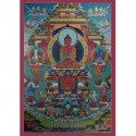 Hand Painted Amitabha Buddha Pureland Thangka Painting