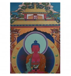 Hand Painted Amitabha Buddha Pureland Thangka Painting