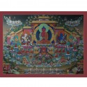 Hand Painted Amitabha Buddha Pureland Thangka Painting