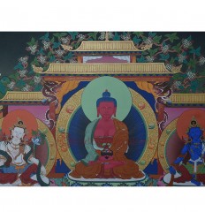 Hand Painted Amitabha Buddha Pureland Thangka Painting