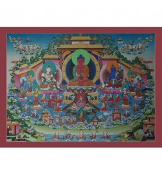 Hand Painted Amitabha Buddha Pureland Thangka Painting