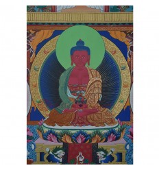 Hand Painted Amitabha Buddha Pureland Thangka Painting