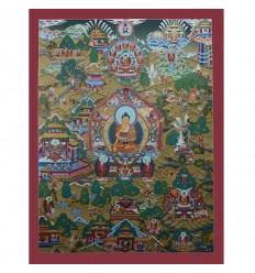 Hand Painted Buddha Life Story Thangka Painting