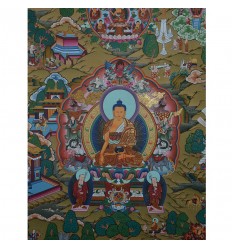 Hand Painted Buddha Life Story Thangka Painting