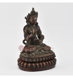 Hand Made Copper Alloy in Oxidation Finish 9" Bajrasattva / Dorjesempa Statue