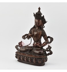 Hand Made Copper Alloy in Oxidation Finish 14" Vajrasattva / Dorjesempa Statue