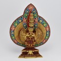 Fine Quality 14.5" Hand Carved 1000 Armed Avalokiteshvara/Chenrezig Partly Gold Gilded Copper Face Gold Painted