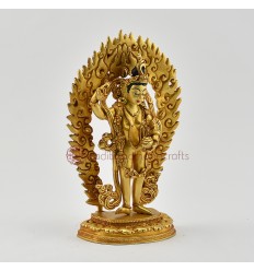 Hand Made Gold Plated and Hand Painted Face 8" Yeshe Tsogyal Yogini Statue