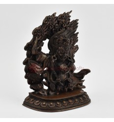 Hand Made Copper Alloy in Oxidation Finish 7.5" Bernagchen Mahakala Statue