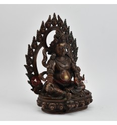 Hand Made Copper Alloy with Oxidiation Finish 10.25" Yellow Zambala Statue