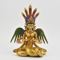 Hand Made Copper Alloy with 24 Karat Gold Gilded 9.5" Nag Kanya Statue