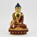 Fine Quality Copper Alloy with 24 Karat Gold Gilded 8.5" Medicine Buddha Statue