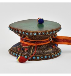 Fine Quality Hand Made Tantric Ritual Spiritual Tibetan Buddhist Religious Ceremonial Chod Drum with Cover