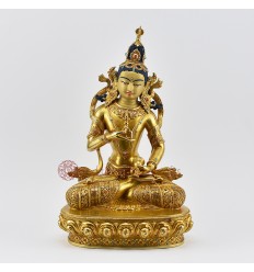 Hand Made Fine Quality 24 Karat Gold Gilded Face Painted Vajrasattva Statue