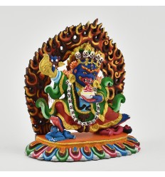 Beautifully Hand Painted Copper Alloy 5" Bernagchen Mahakala Statue