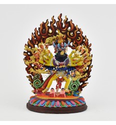 Fine Quality  Copper Alloy with Beautifully Hand Painted Chakrasamvara Statue