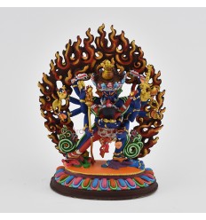 Fine Quality  Copper Alloy with Beautifully Hand Painted Kalachakra Statue
