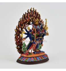 Fine Quality  Copper Alloy with Beautifully Hand Painted Kalachakra Statue