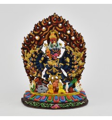 Fine Quality Copper Alloy with Beautifully Hand Painted Megha Sambara Statue