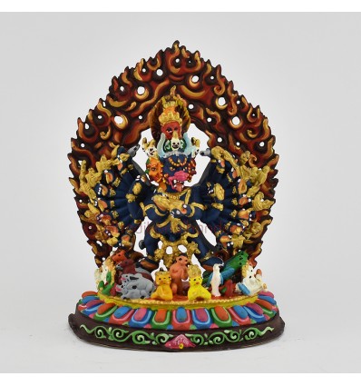 Fine Quality Copper Alloy with Beautifully Hand Painted Megha Sambara Statue