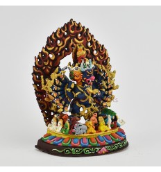 Fine Quality Copper Alloy with Beautifully Hand Painted Megha Sambara Statue