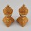 Finely Hand Carved with Gold and Silver Plated 7.25" Tibetan Kapala Set