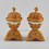 Finely Hand Carved with Gold and Silver Plated 7.25" Tibetan Kapala Set