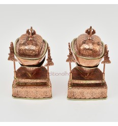 Hand Made 7" Copper Kapala Ritual Set for Tibetan Buddhist Rituals and Practices 