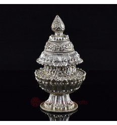 Hand Made Silver Plated Copper Alloy 7" Neshi or Dhupur - Rice Pot