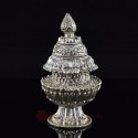 Hand Made Silver Plated Copper Alloy 7" Neshi or Dhupur - Rice Pot